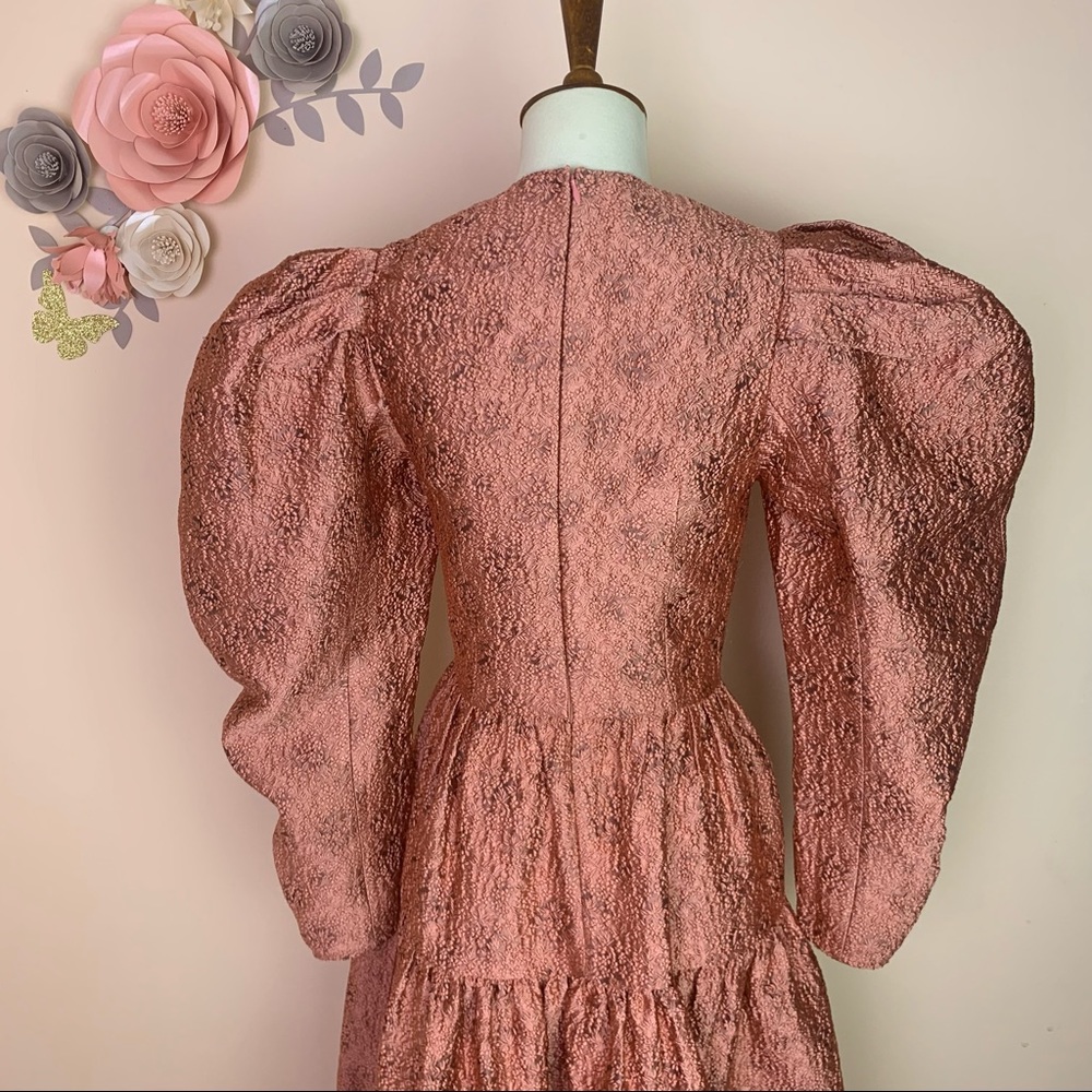 New! ULLA JOHNSON Jacquard Tiered Midi Dress - Picture 8 of 14